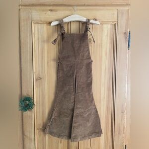 Harlow Jade Brown Cord Overalls